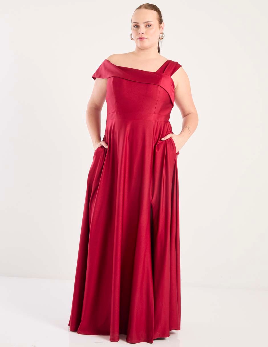 Vestido maxi de fiesta escote bardot 3