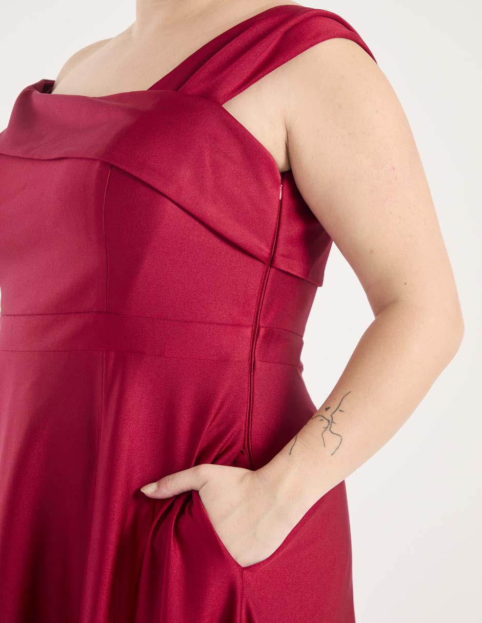 Vestido maxi de fiesta escote bardot 4