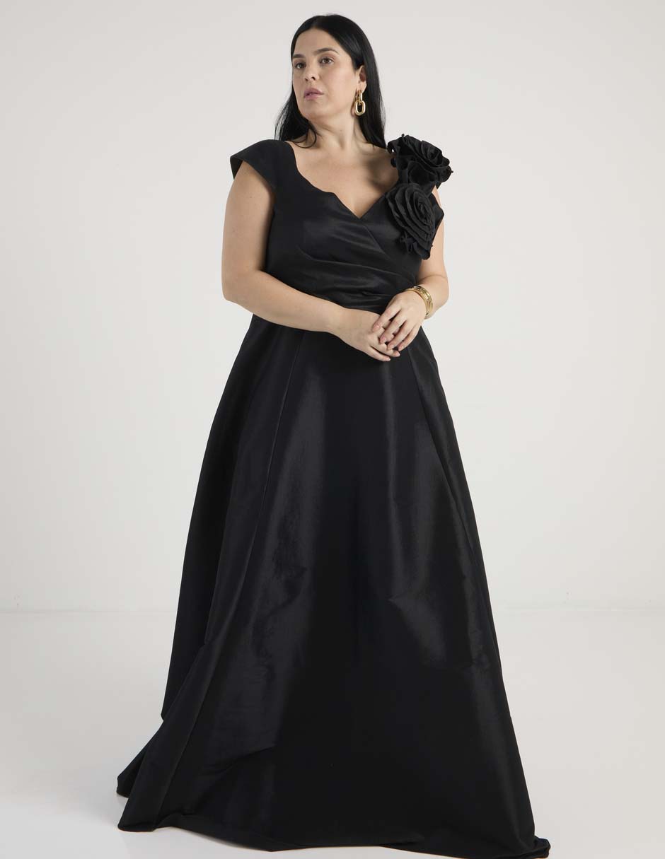 Vestido maxi de fiesta escote V 3