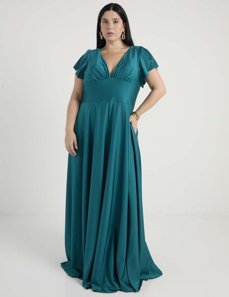 Vestido maxi de fiesta escote V
