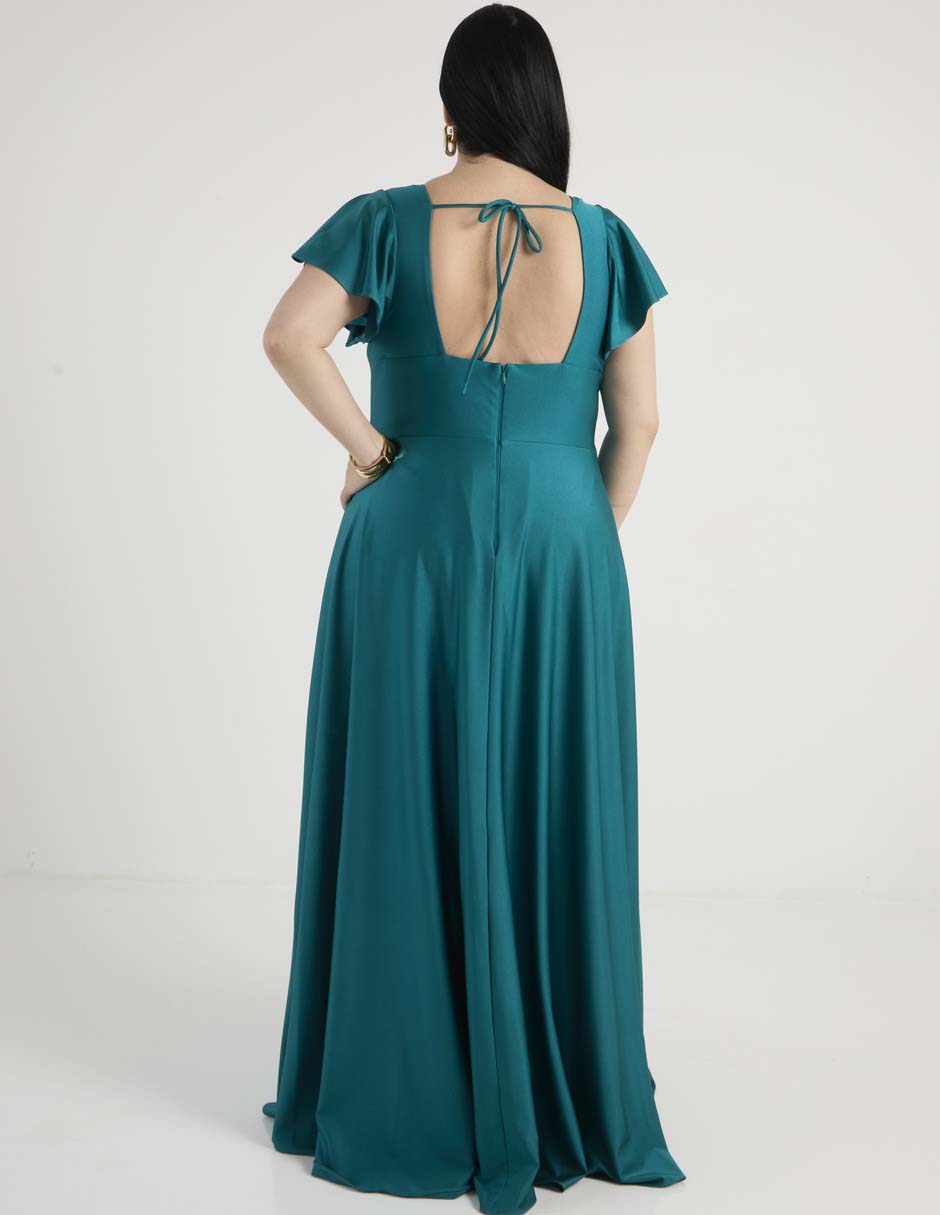 Vestido maxi de fiesta escote V 2