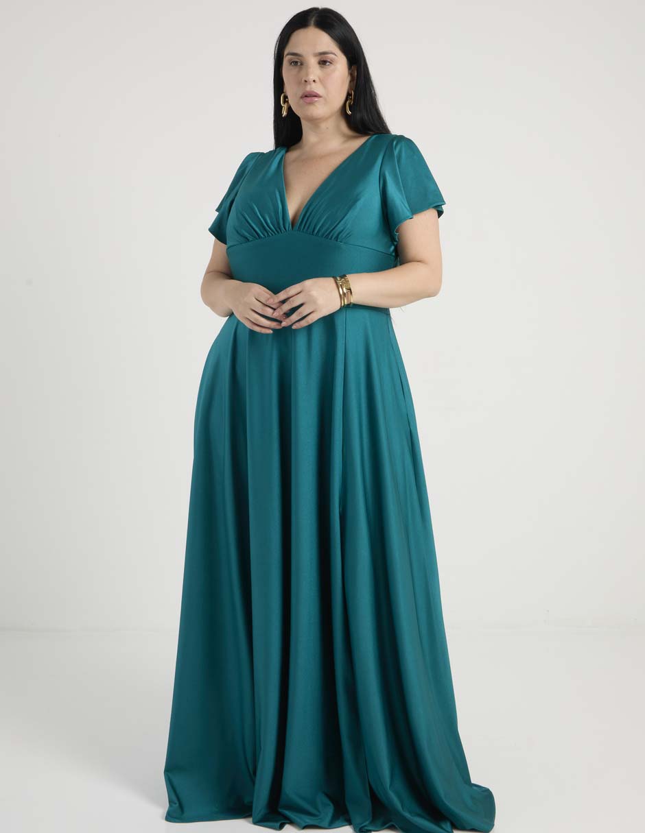 Vestido maxi de fiesta escote V 3