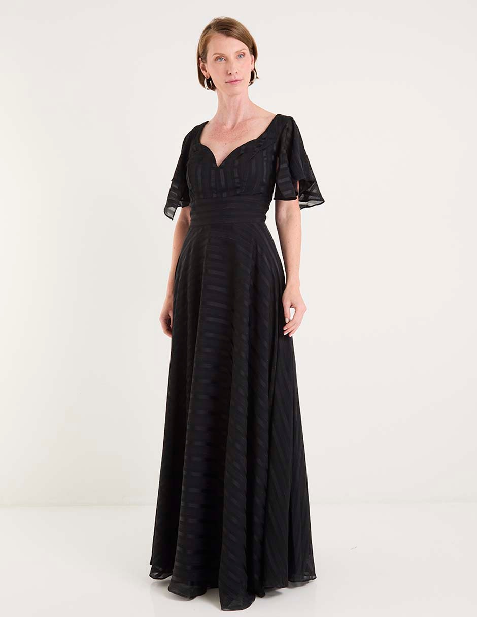 Vestido maxi de fiesta escote corazón 1