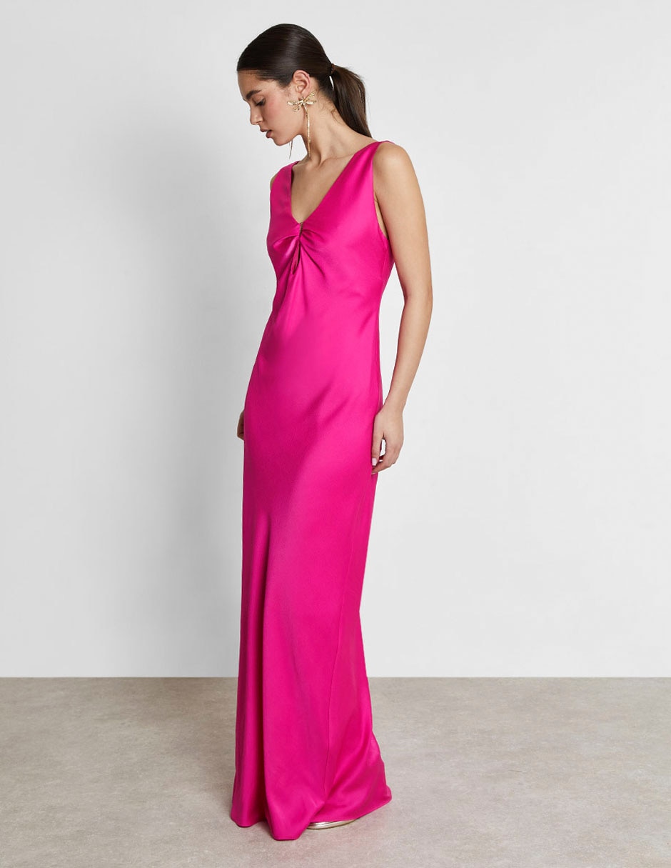 Vestido maxi de fiesta escote V 2