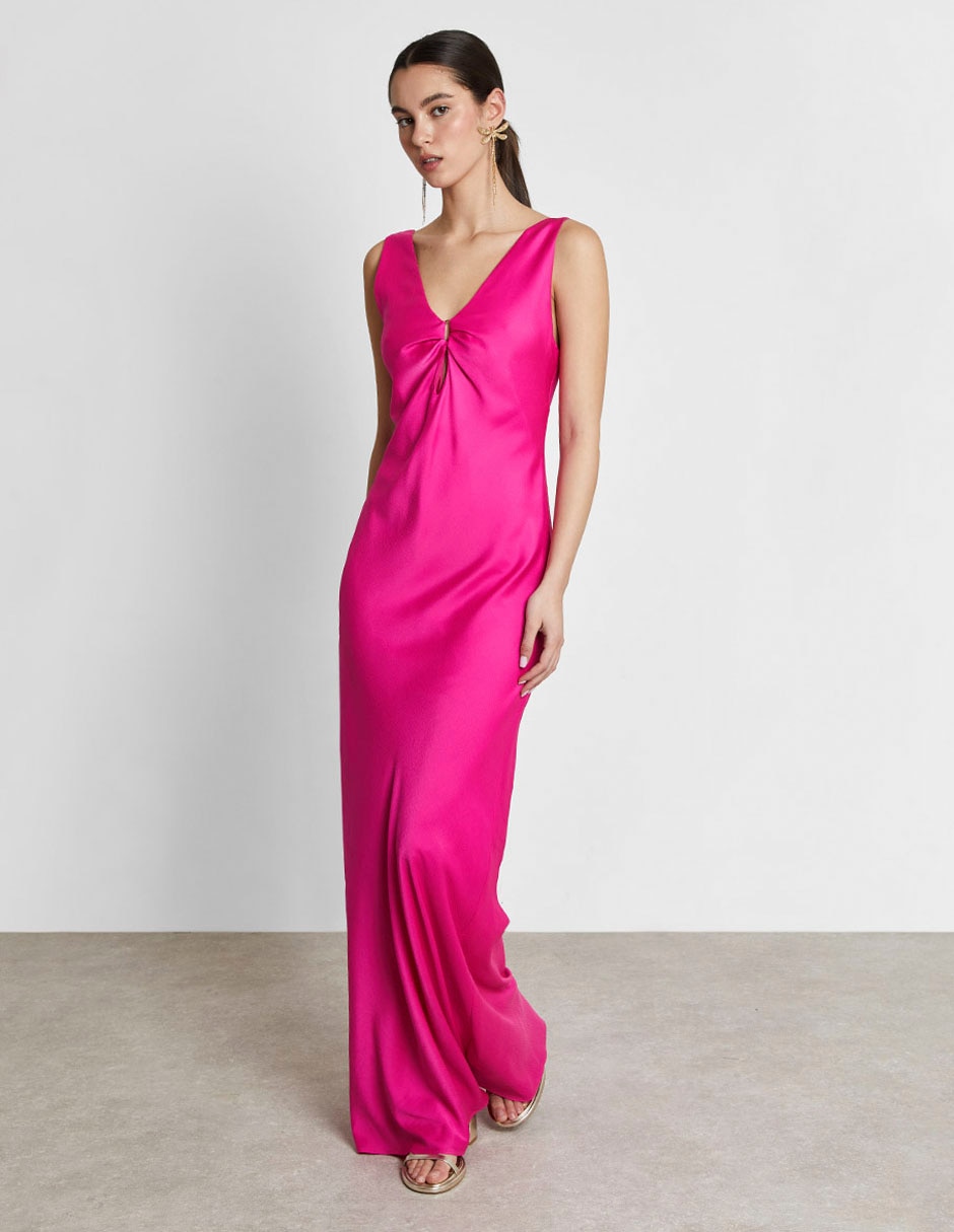 Vestido maxi de fiesta escote V 4
