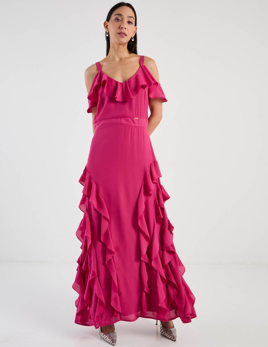 Vestido largo de fiesta escote medio 3