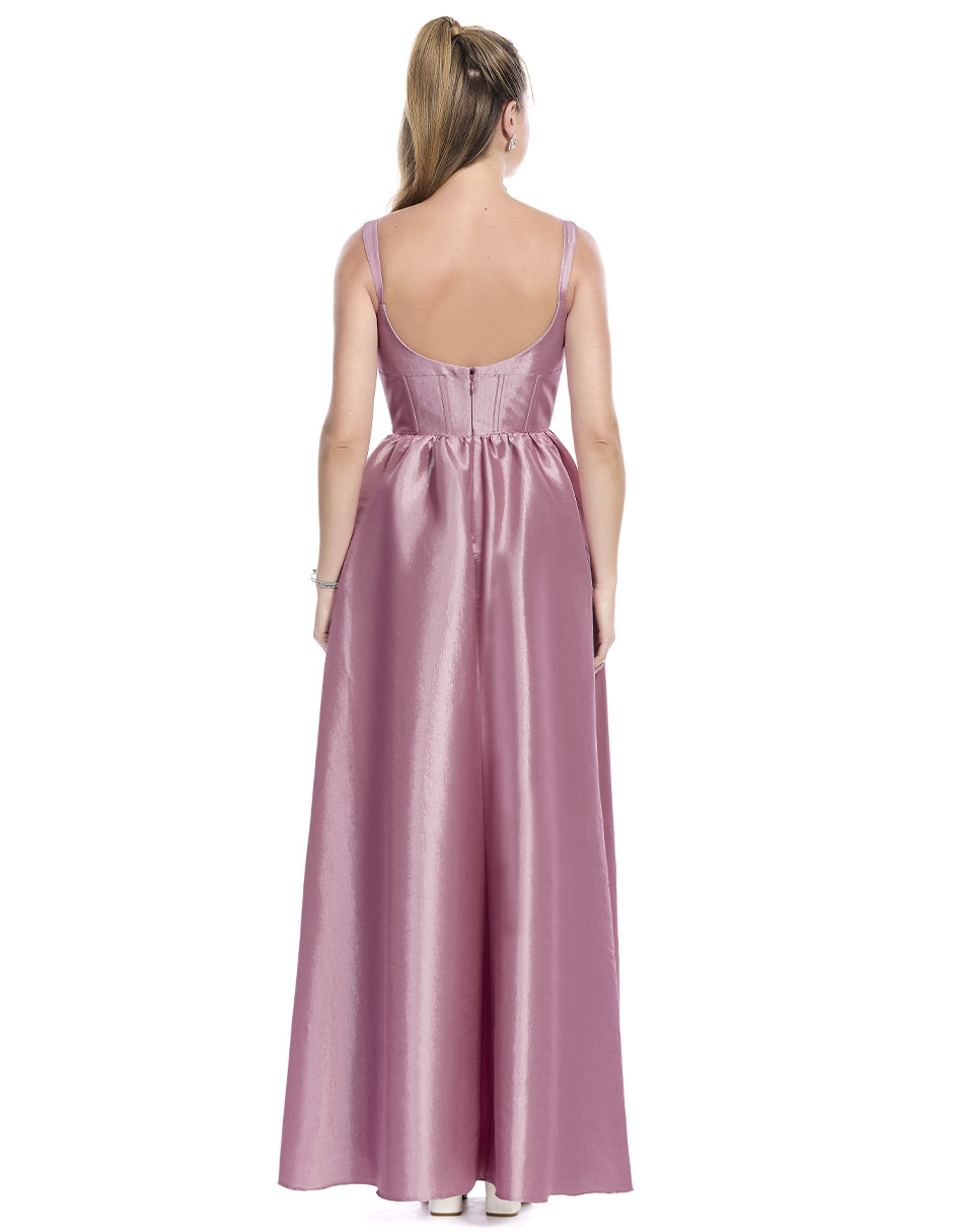 Vestido largo de fiesta escote regular 4