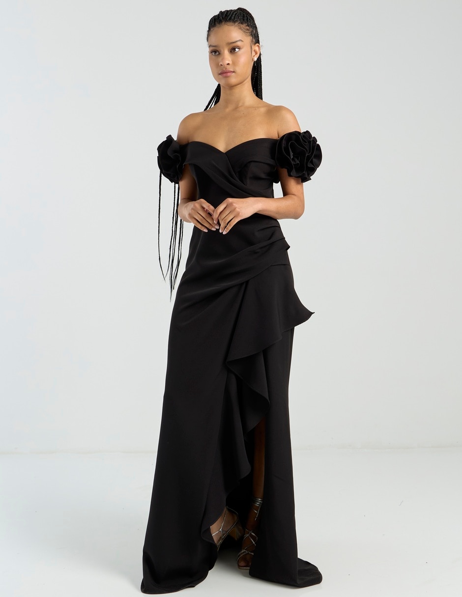 Vestido maxi de fiesta escote corazón 3