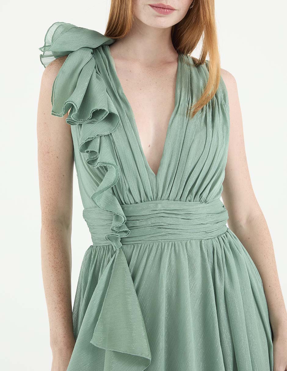 Vestido largo de fiesta escote V 4
