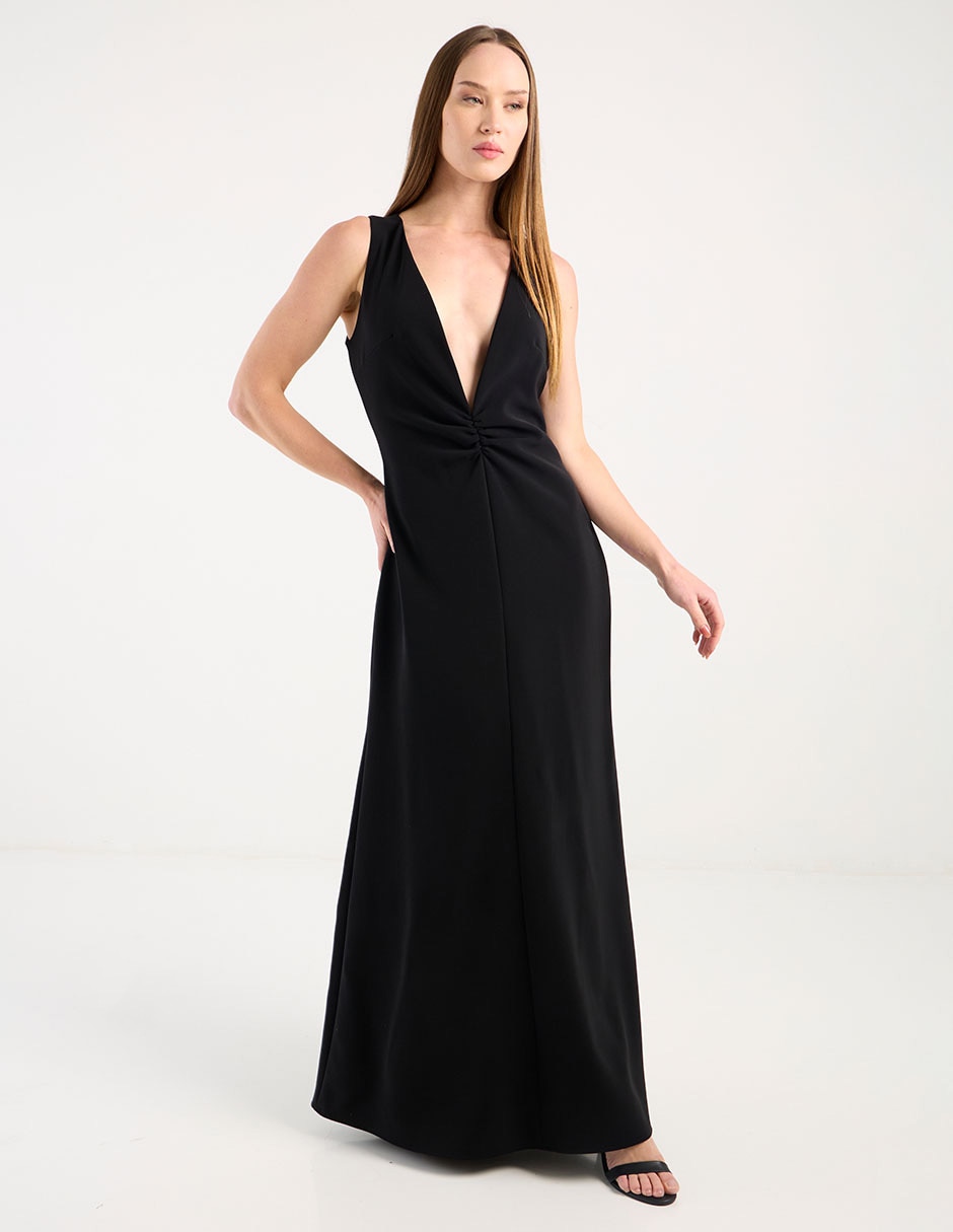 Vestido largo de fiesta escote v 2