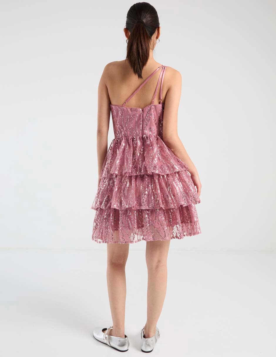 Vestido corto de fiesta escote medio 2
