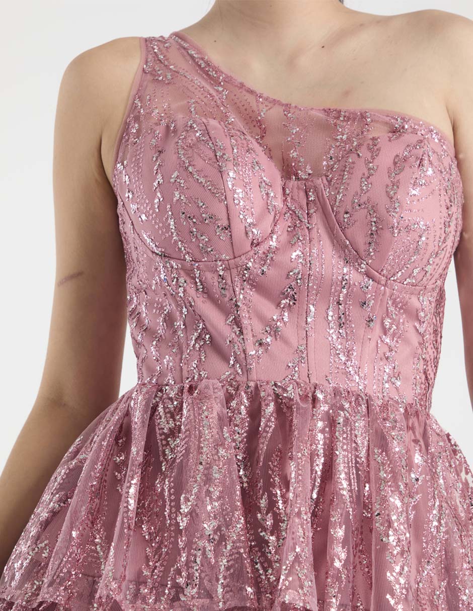 Vestido corto de fiesta escote medio 4