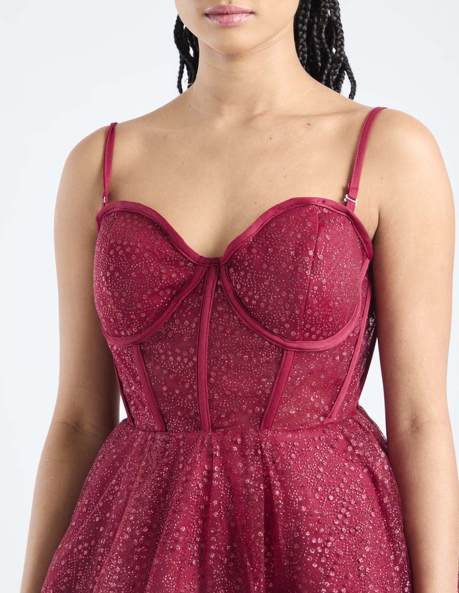 Vestido corto de noche escote corazón 4