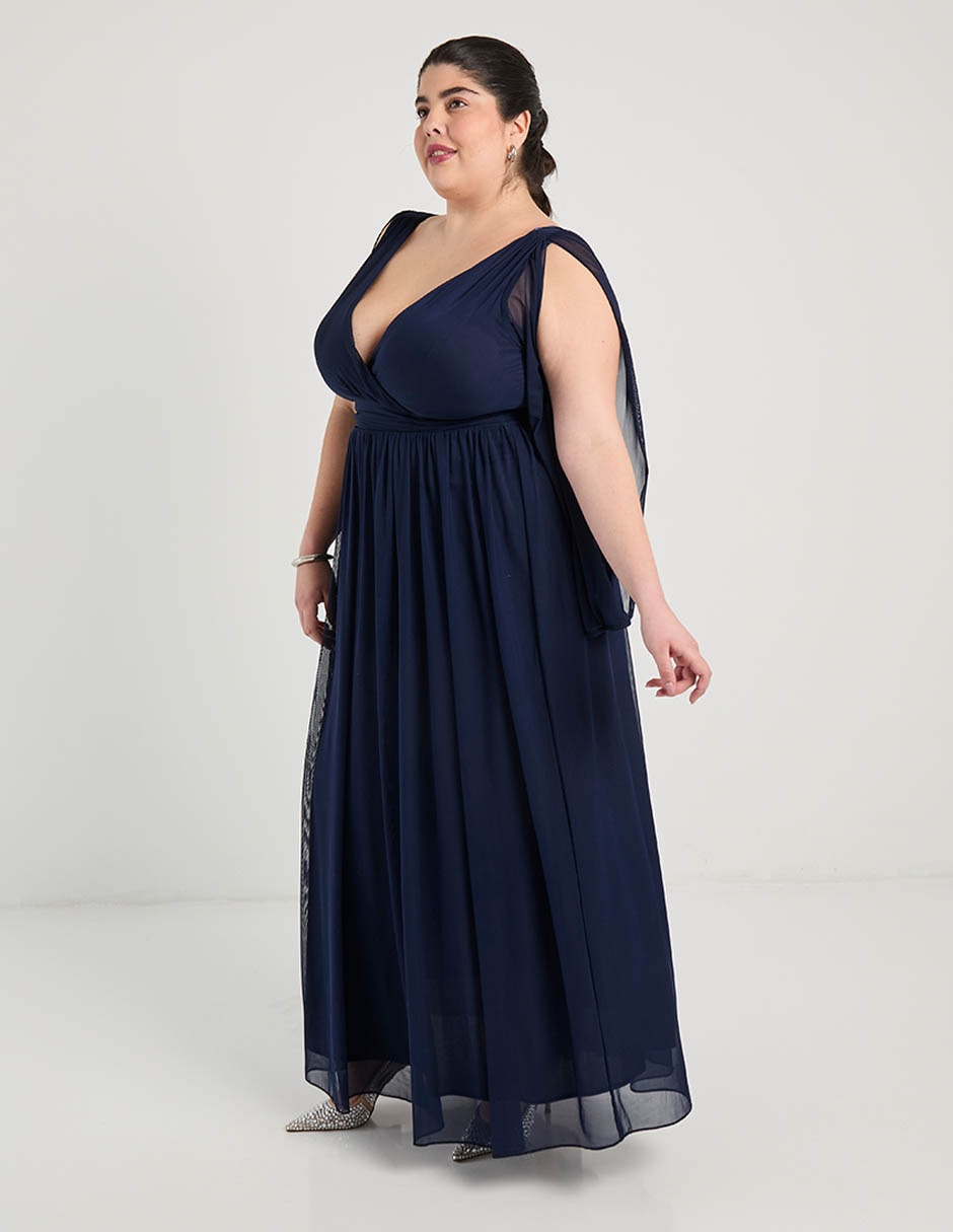 Vestido largo de fiesta escote V 3