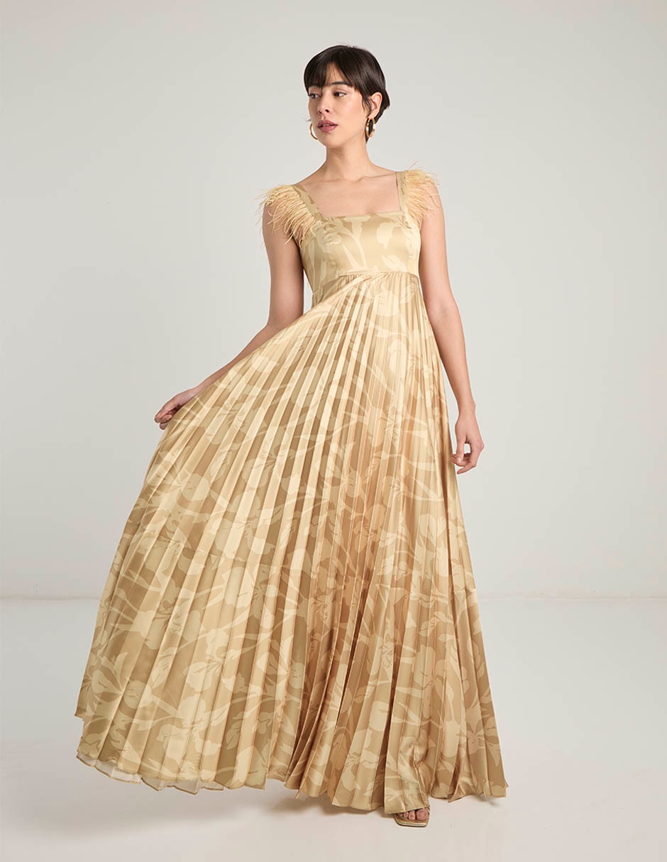 Vestido maxi de fiesta escote medio 2