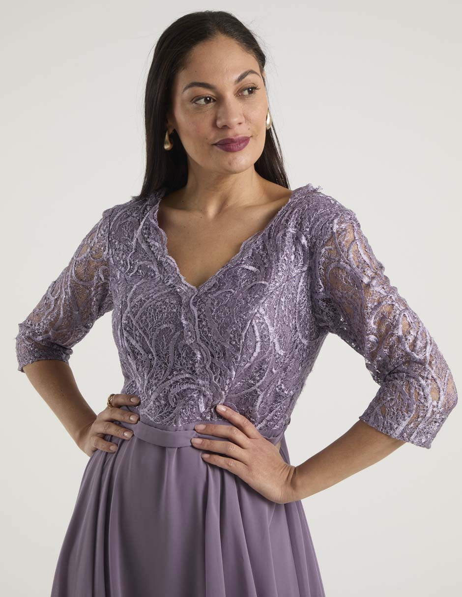 Vestido crop de fiesta escote V 4