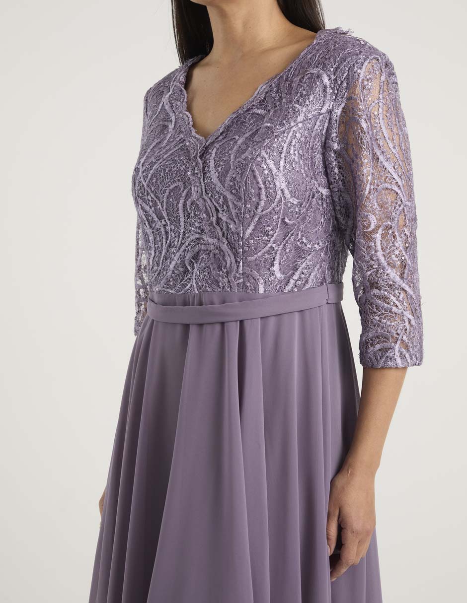 Vestido crop de fiesta escote V 5
