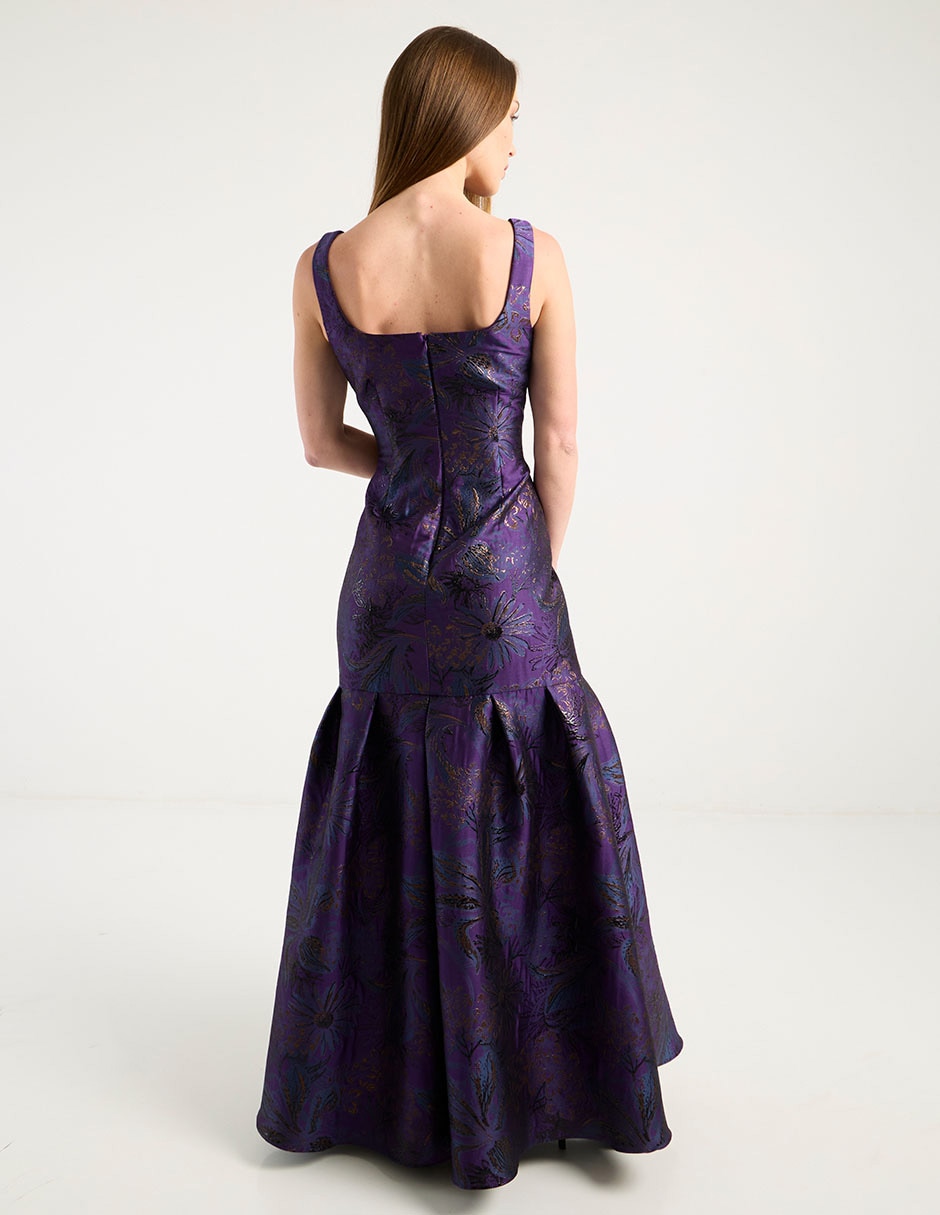 Vestido maxi fiesta escote cuadrado 3