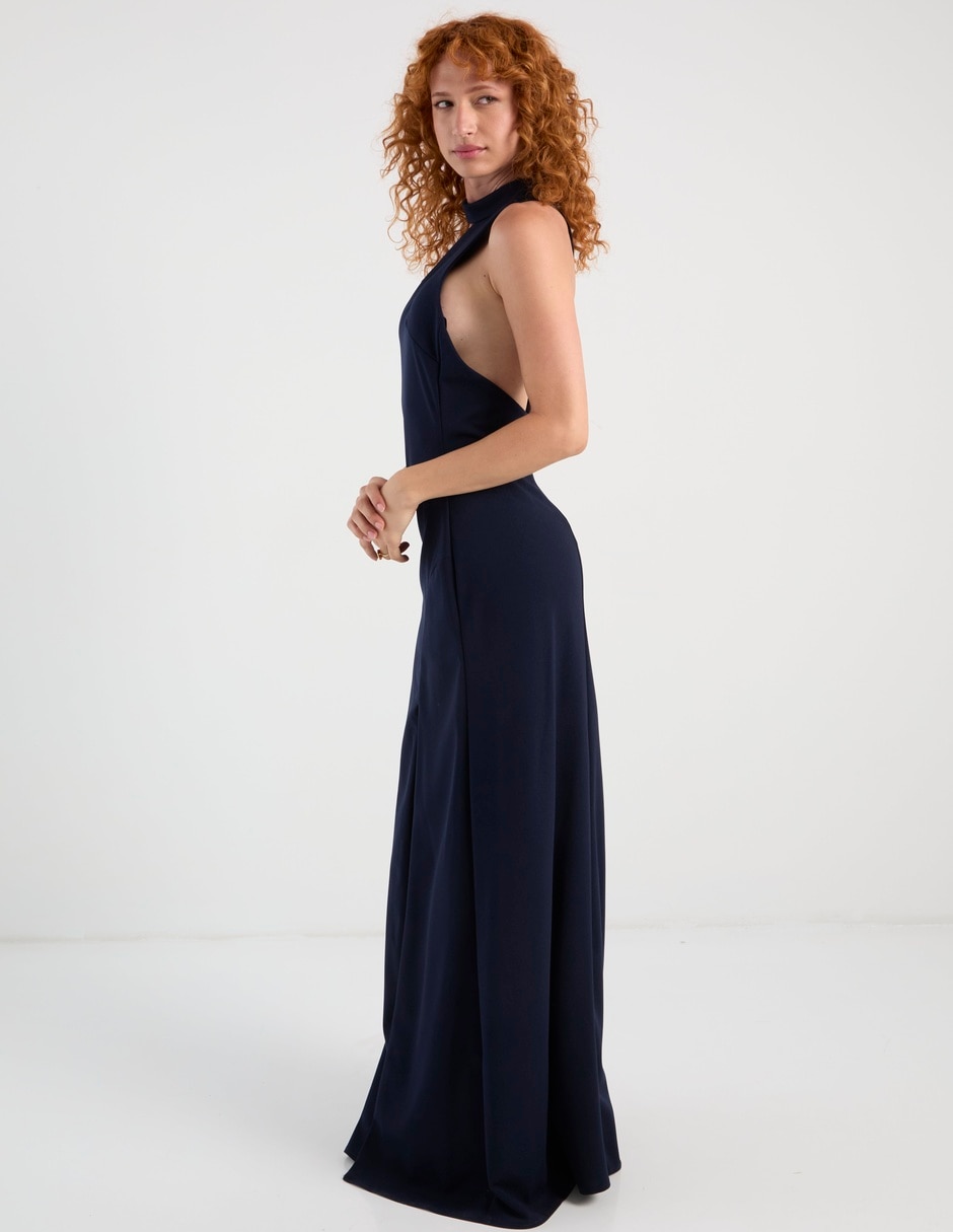 Vestido maxi de fiesta espalda cruzada 3