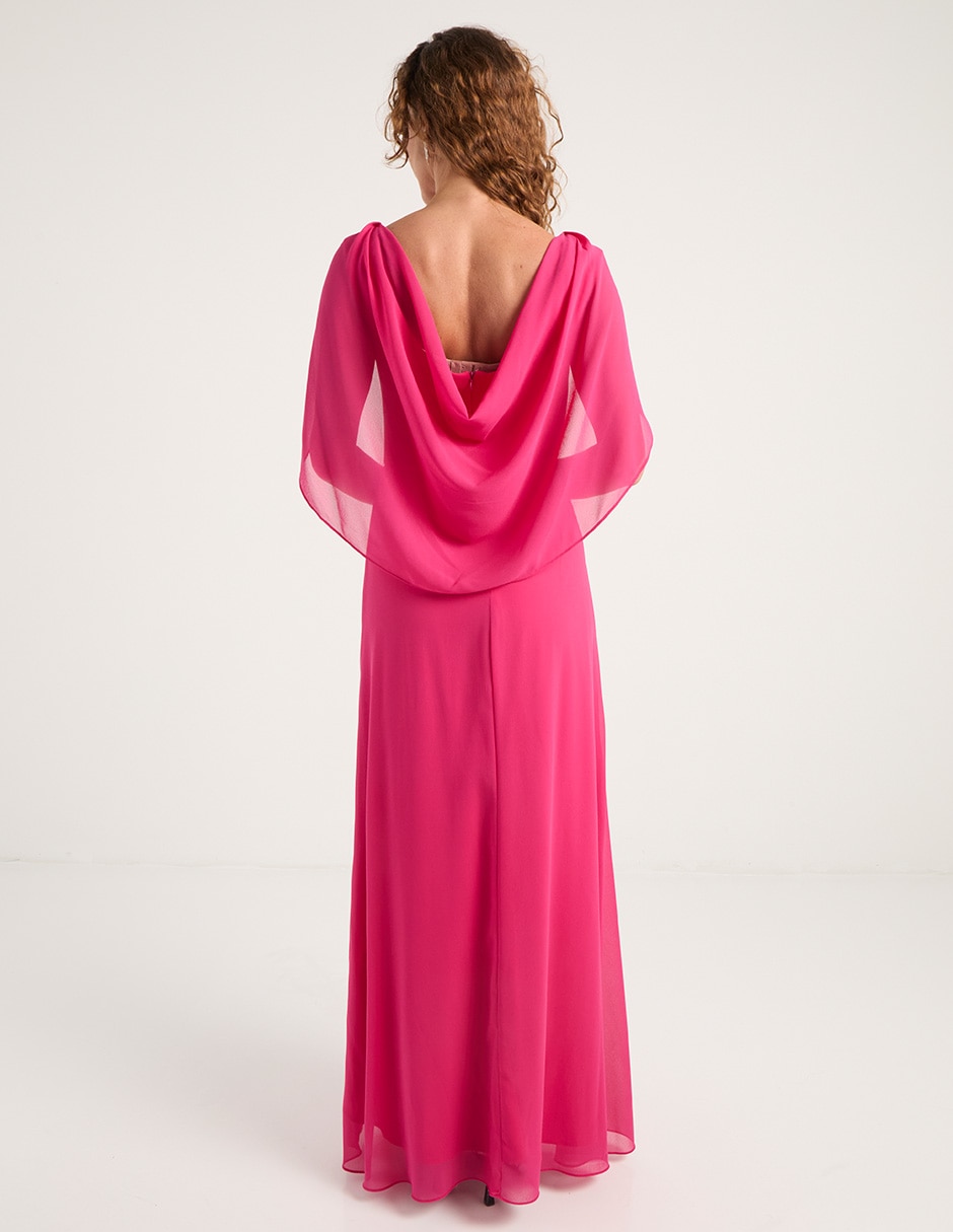 Vestido largo de fiesta escote v 7
