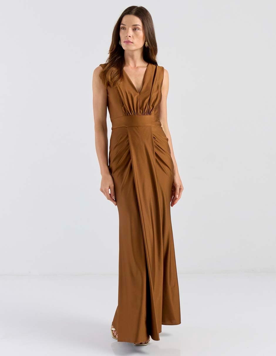 Vestido largo de fiesta escote V 3