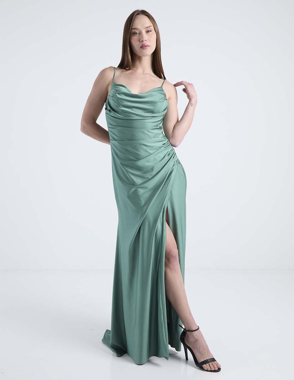 Vestido maxi de fiesta escote V 2