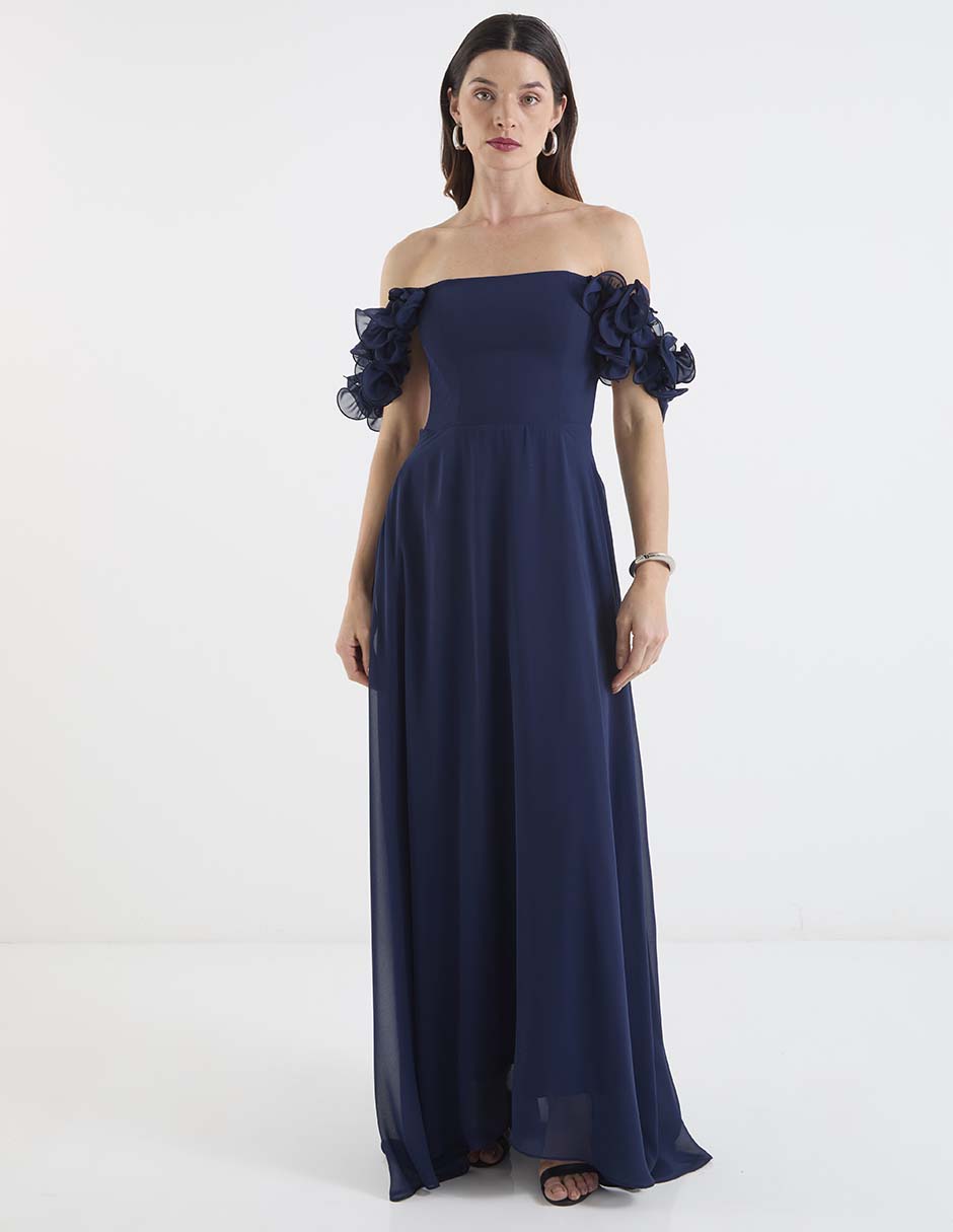 Vestido maxi de fiesta escote cuadrado Vestido maxi de fiesta escote cuadrado