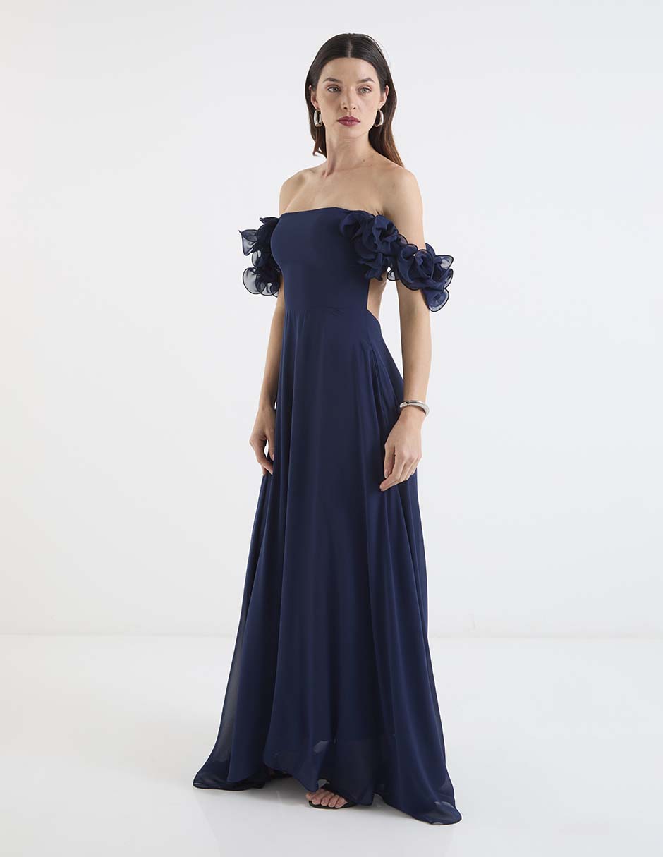 Vestido maxi de fiesta escote cuadrado 2