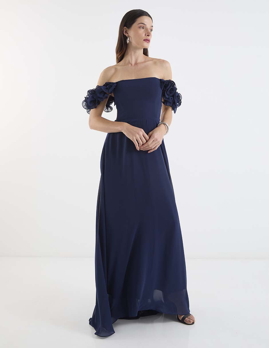 Vestido maxi de fiesta escote cuadrado 3