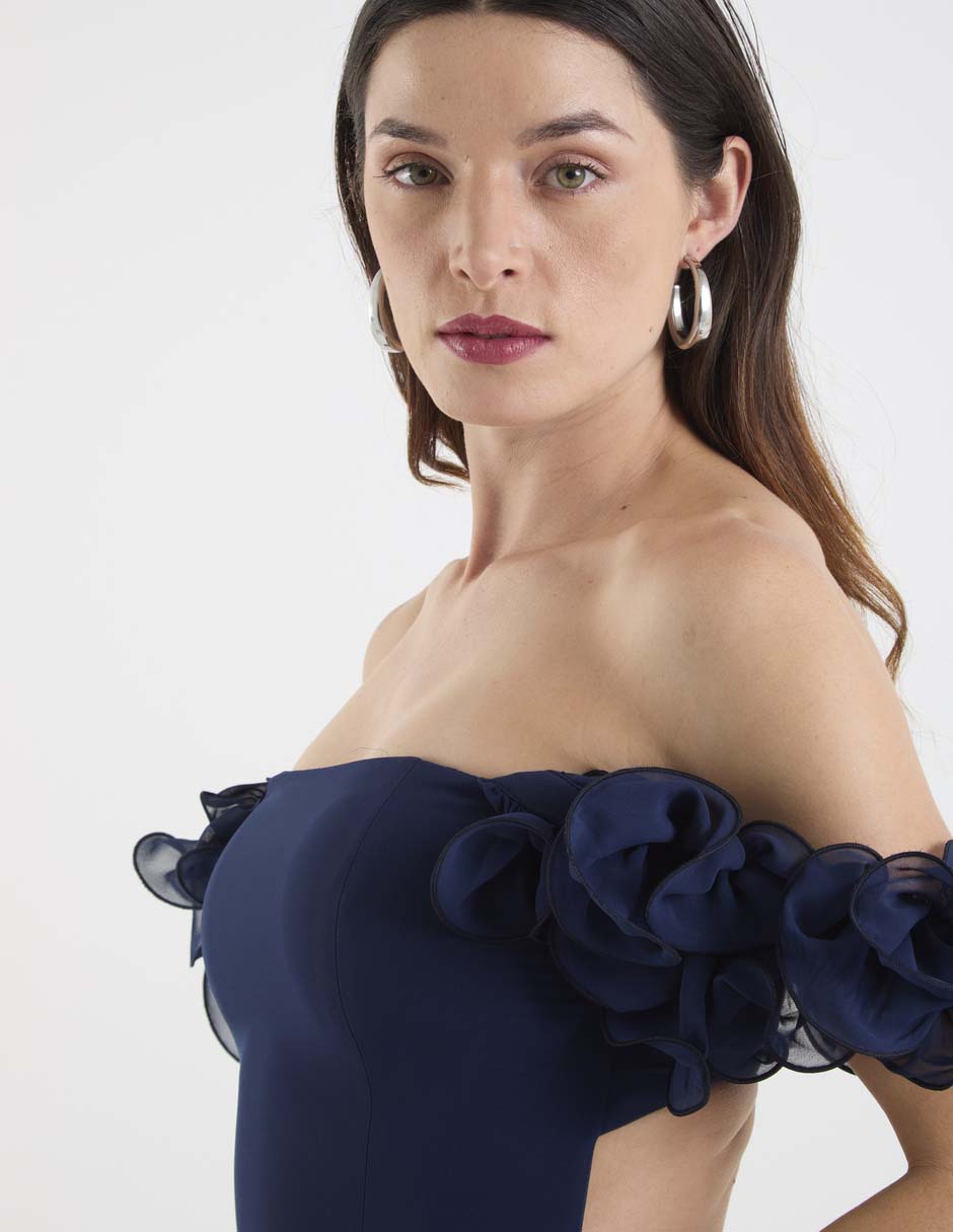 Vestido maxi de fiesta escote cuadrado 4