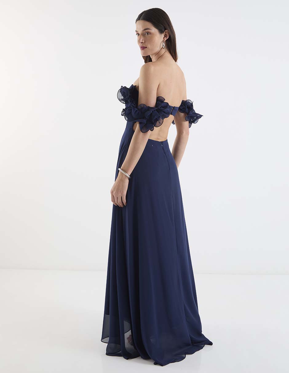 Vestido maxi de fiesta escote cuadrado 6
