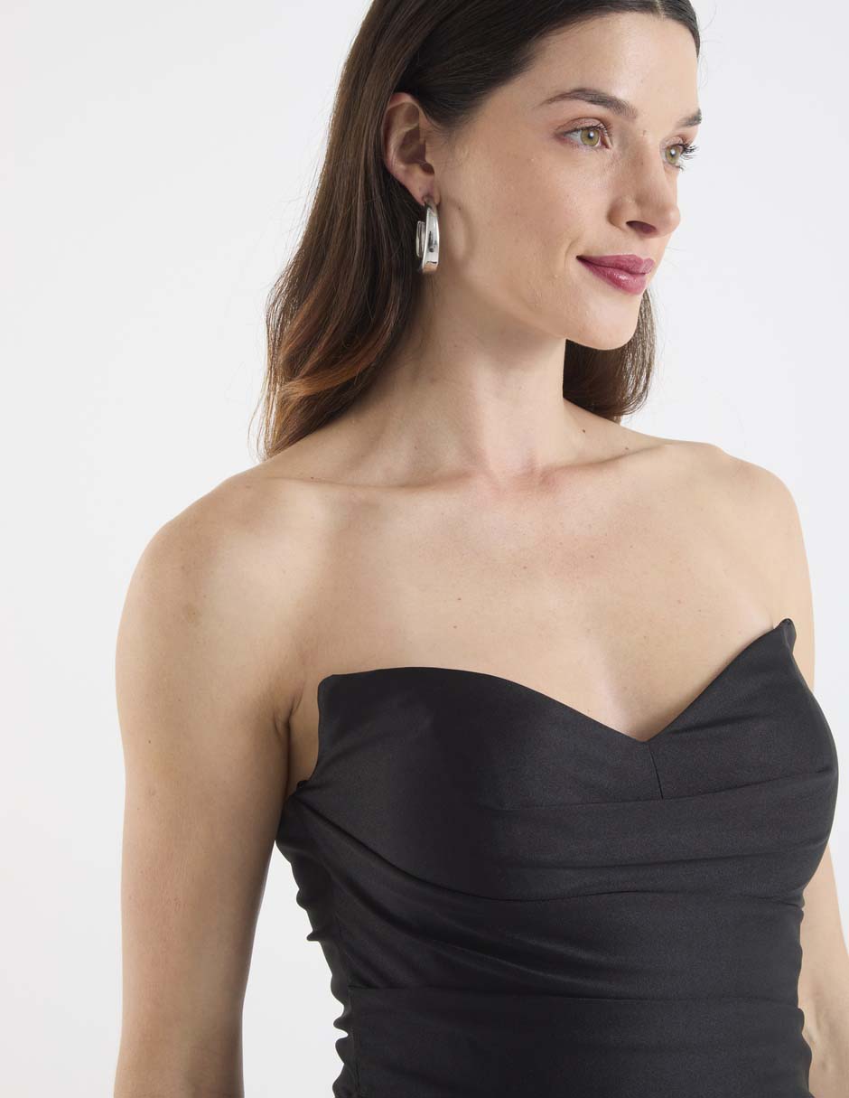 Vestido maxi de fiesta escote corazón 4