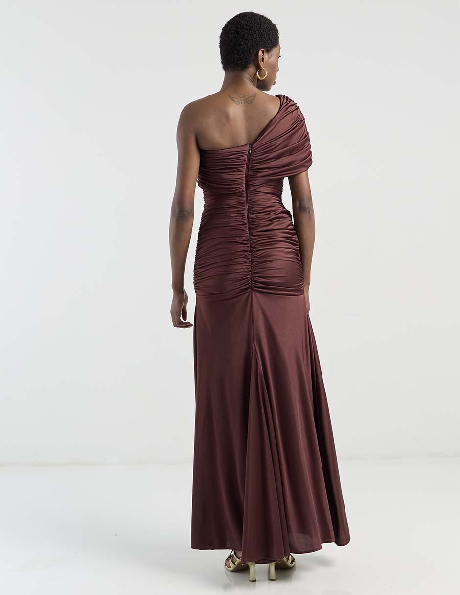Vestido largo de fiesta escote regular 6