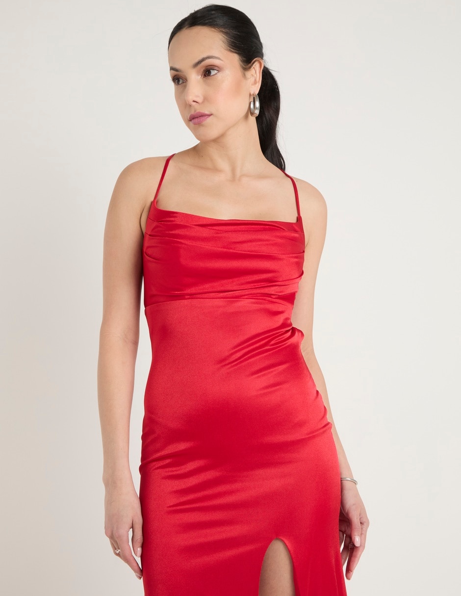 Vestido largo de noche espalda cruzada 4