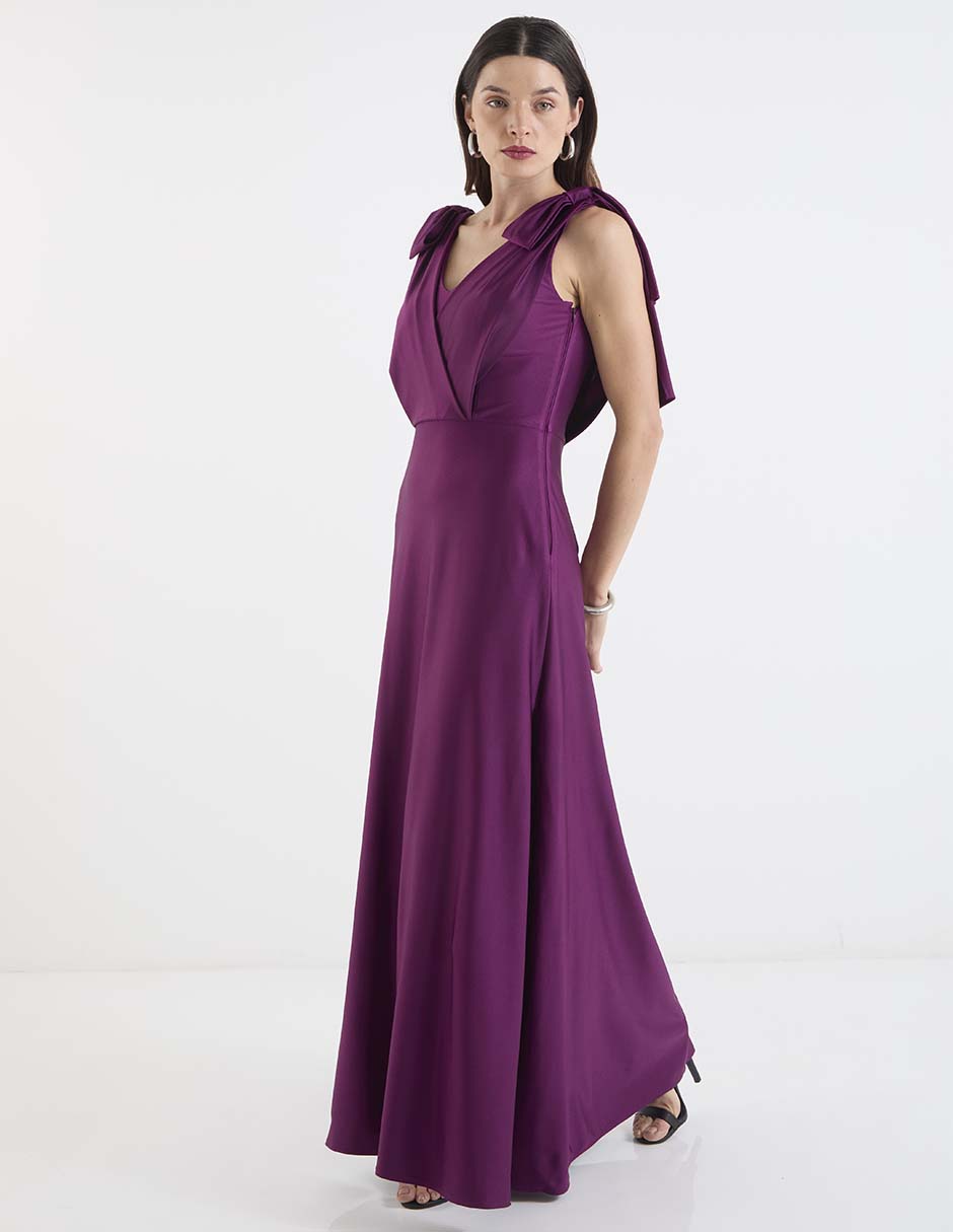 Vestido maxi de fiesta escote V 2