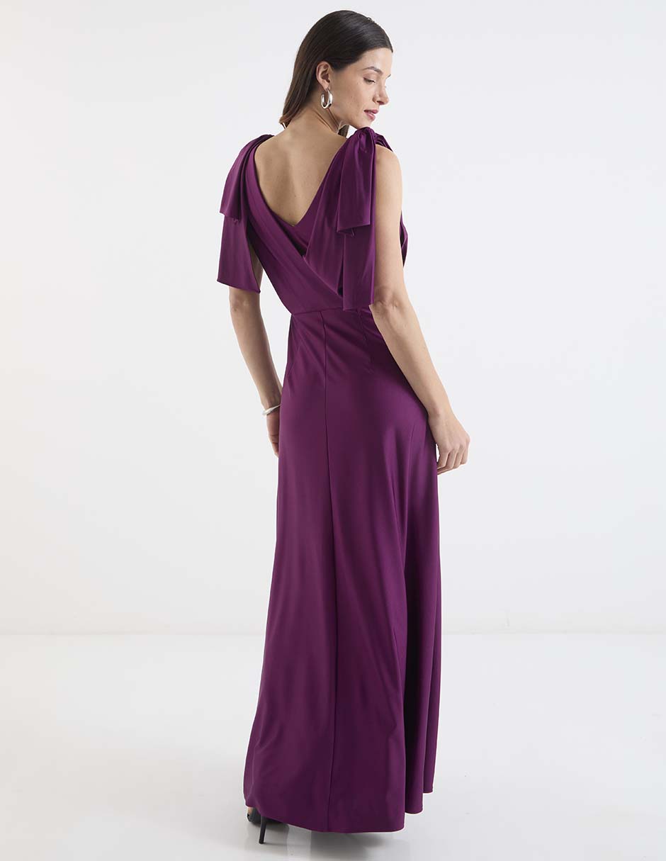 Vestido maxi de fiesta escote V 6