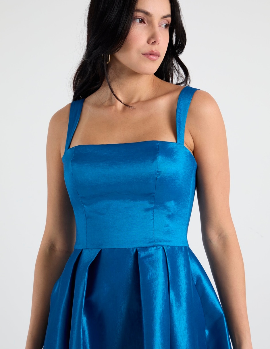 Vestido largo de fiesta escote cuadrado 4