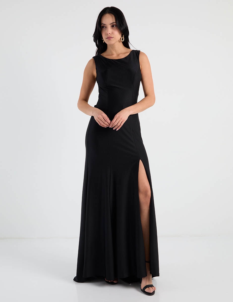 Vestido maxi de fiesta espalda cruzada 2