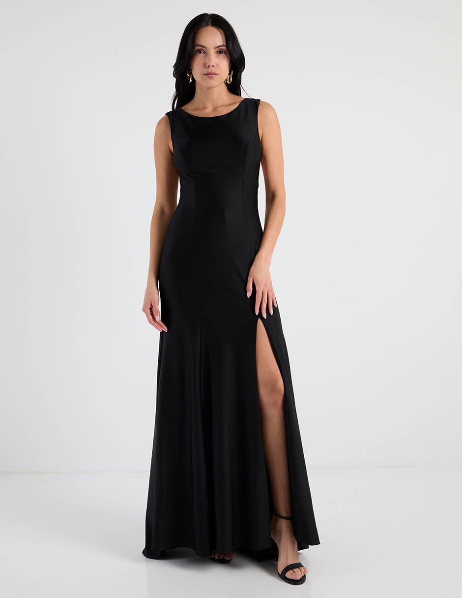Vestido maxi de fiesta espalda cruzada 3