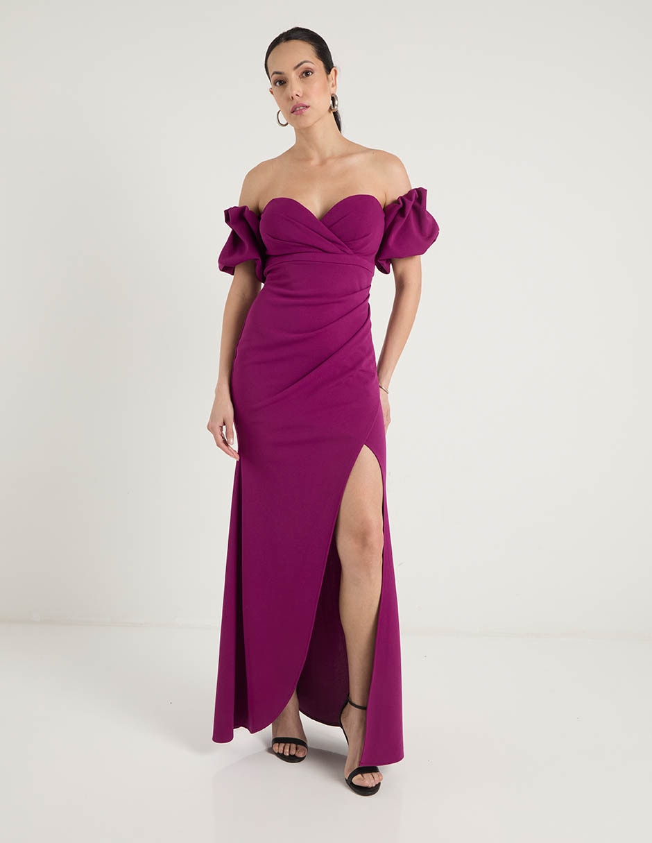 Vestido maxi de fiesta escote corazón 2