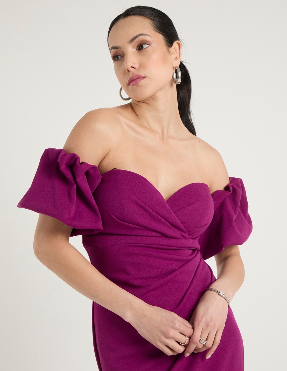 Vestido maxi de fiesta escote corazón 4