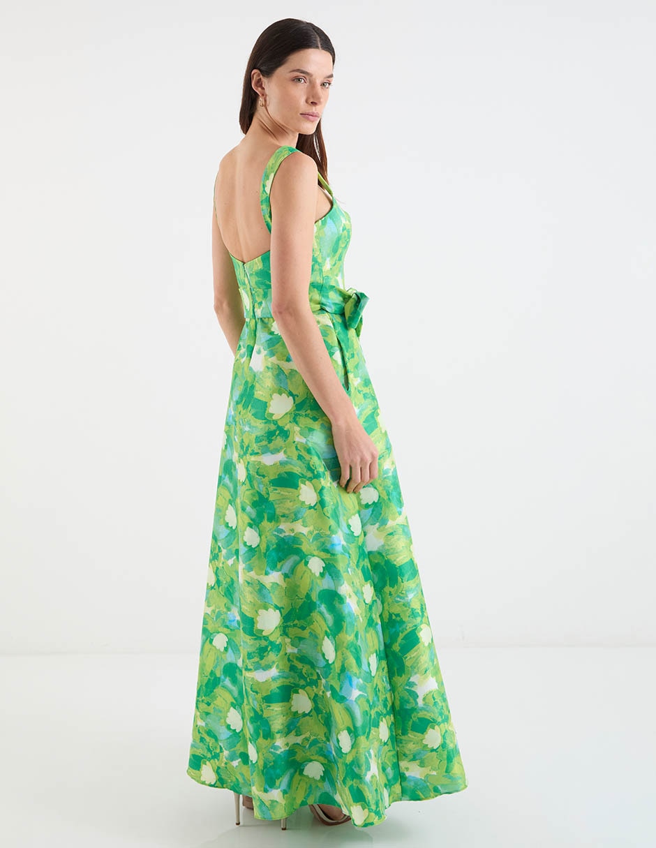 Vestido maxi de fiesta escote cuadrado 6