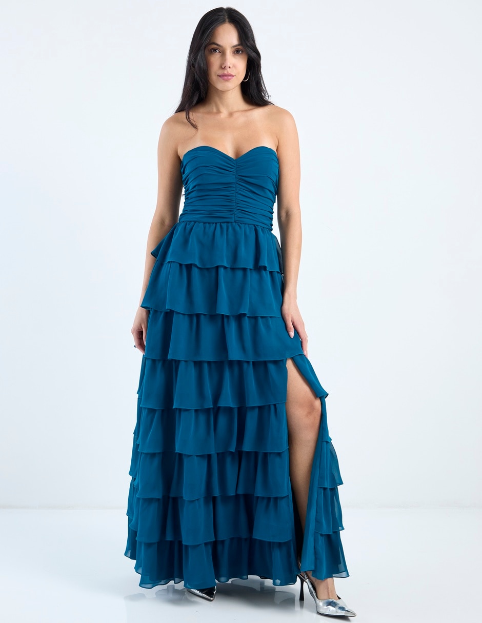 Vestido maxi de fiesta escote corazón 3