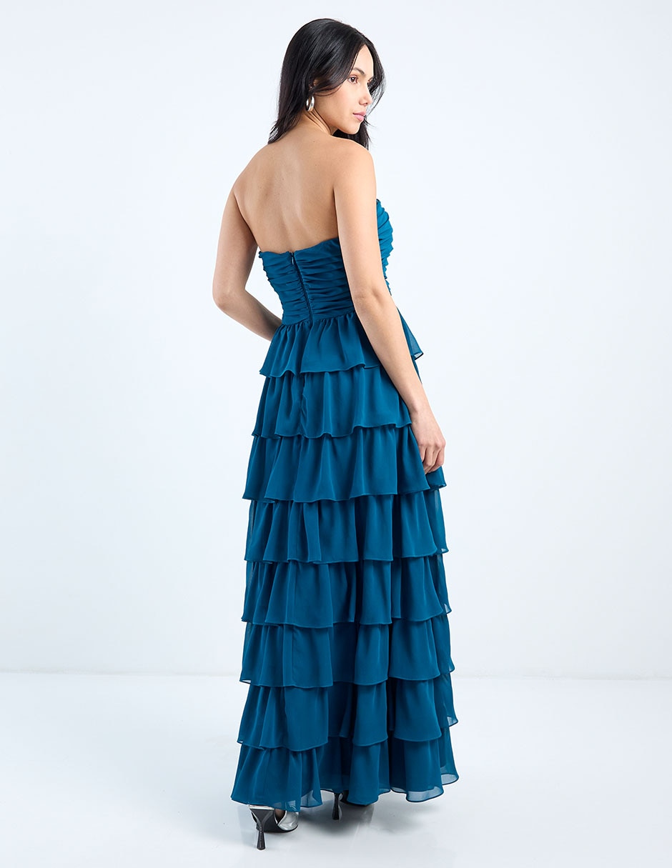 Vestido maxi de fiesta escote corazón 6