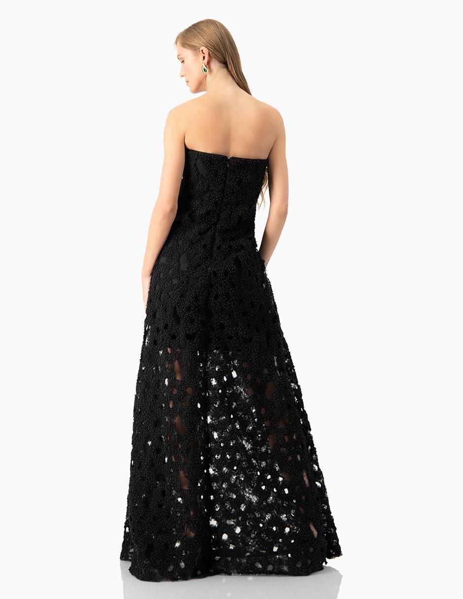 Vestido maxi de fiesta escote corazón 2