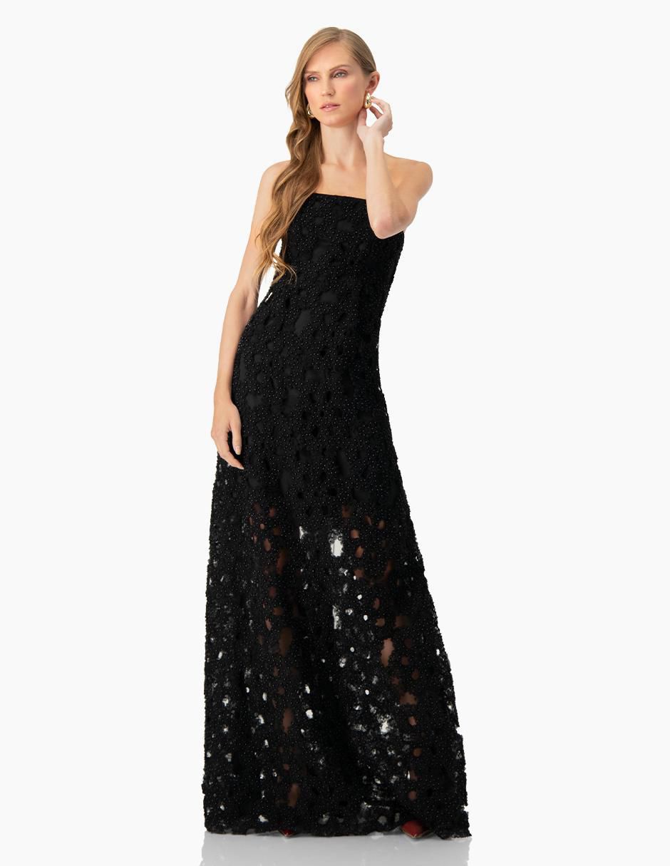 Vestido maxi de fiesta escote corazón 3