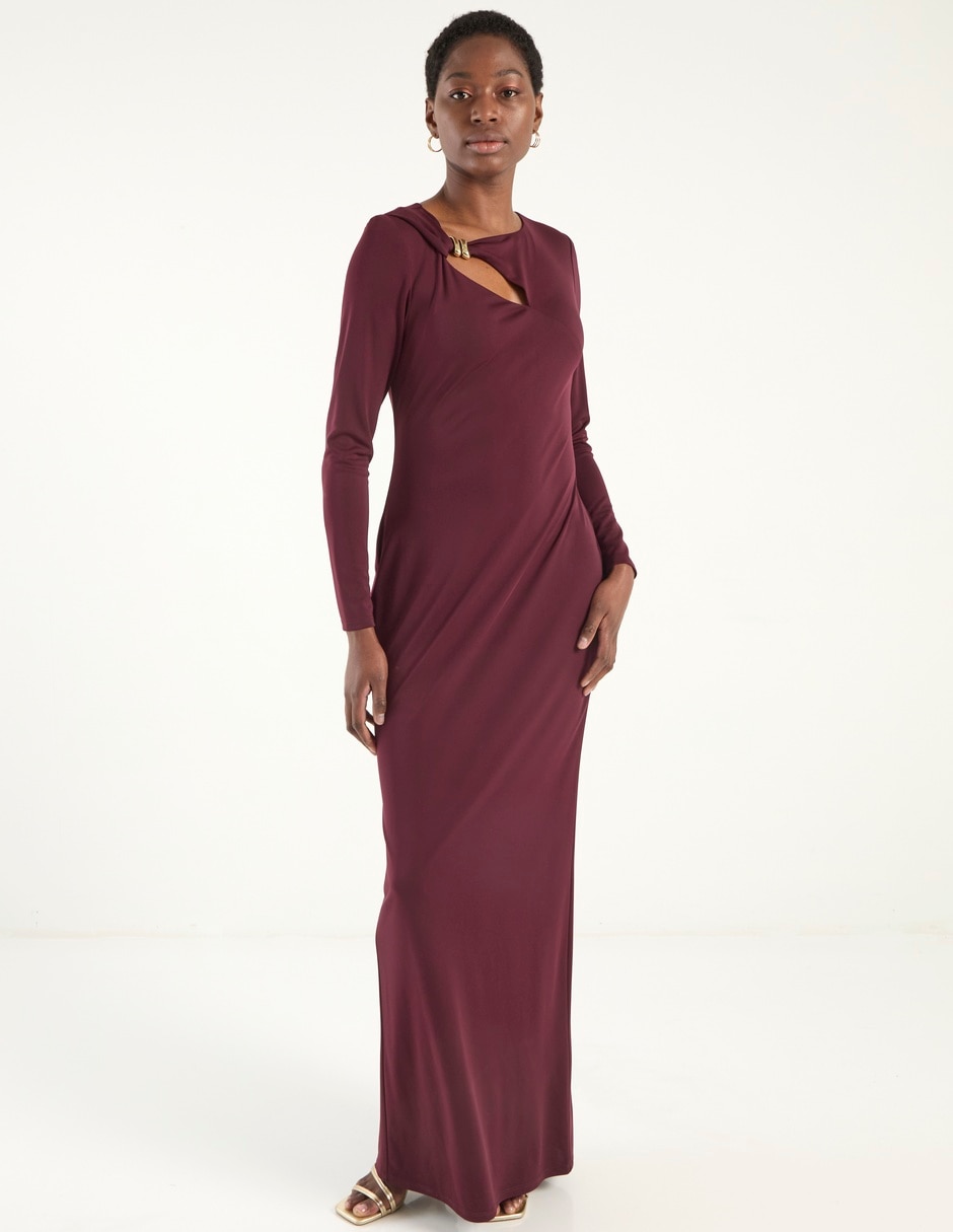 Vestido maxi de fiesta escote redondo 3