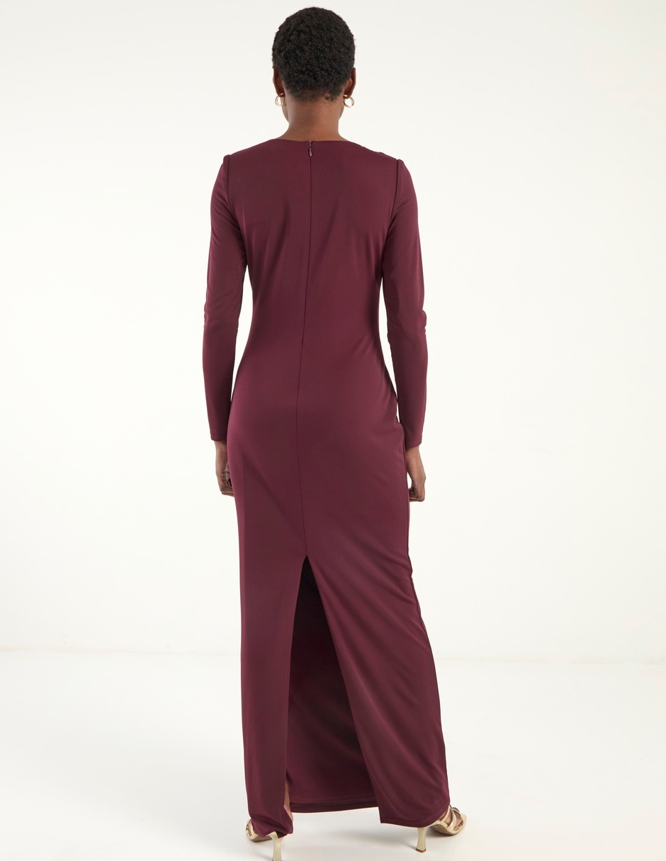 Vestido maxi de fiesta escote redondo 6