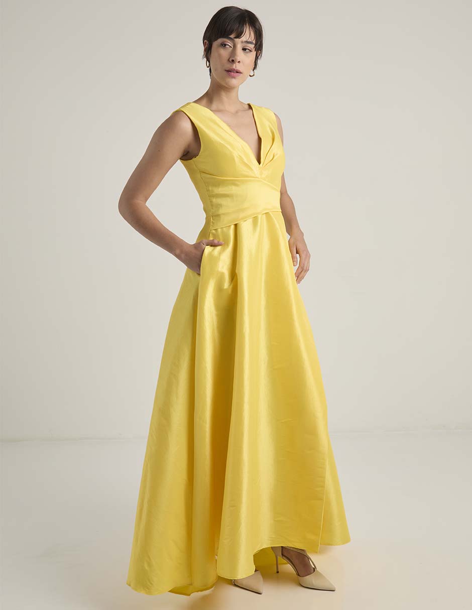 Vestido maxi de fiesta escote V 3