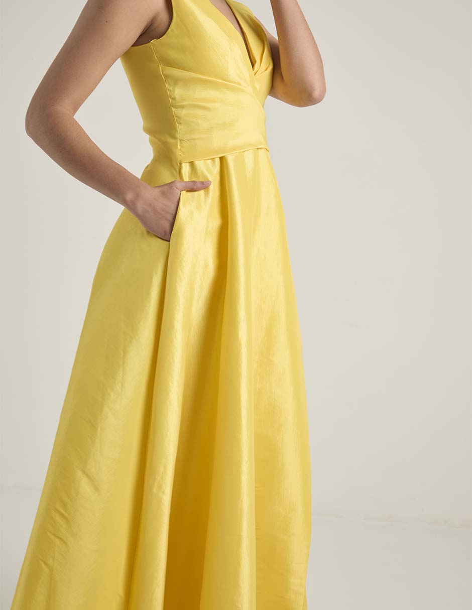 Vestido maxi de fiesta escote V 5